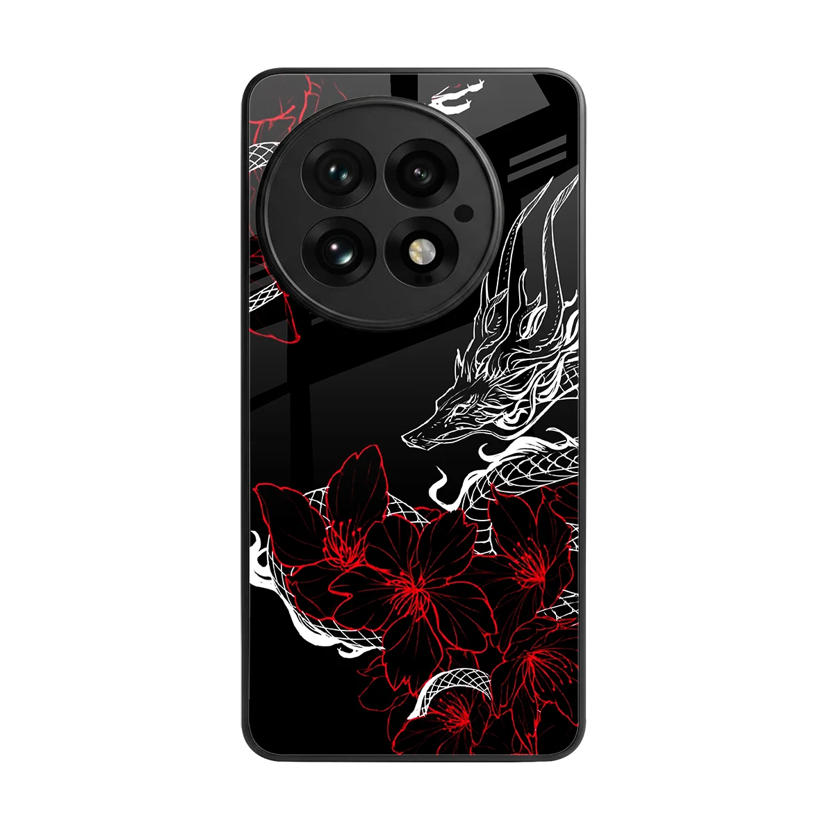 Fiery Petals back phone cover | glass case for oneplus 13