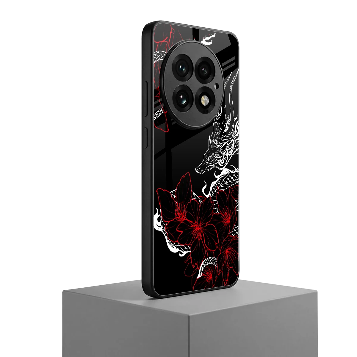 Fiery Petals oneplus 13 mobile cover | shockproof glass phone case