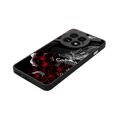 Fiery Petals stylish phone case for oneplus 13 | glossy glass and slim fit