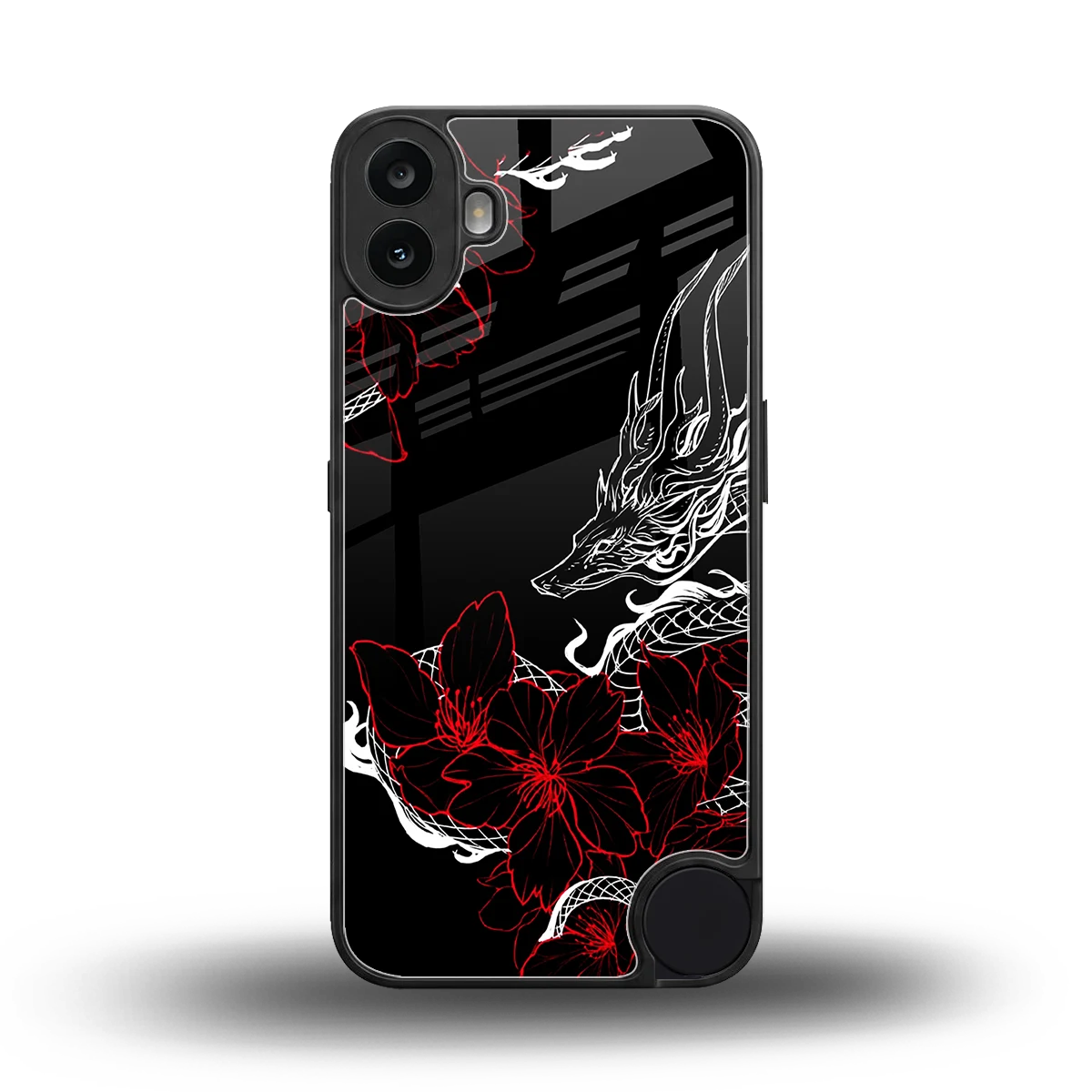 Fiery Petals back phone cover | glass case for cmf nothing phone 1