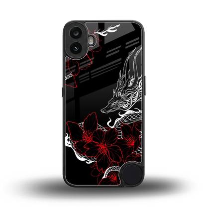 Fiery Petals back phone cover | glass case for cmf nothing phone 1