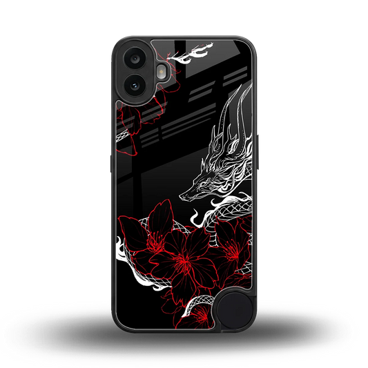 Fiery Petals back phone cover | glass case for cmf nothing phone 1