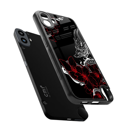 Fiery Petals sleek cmf nothing phone 1 cover with tempered glass back and TPU edges