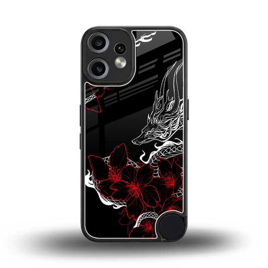 Fiery Petals back phone cover | glass case for cmf nothing phone 2 pro