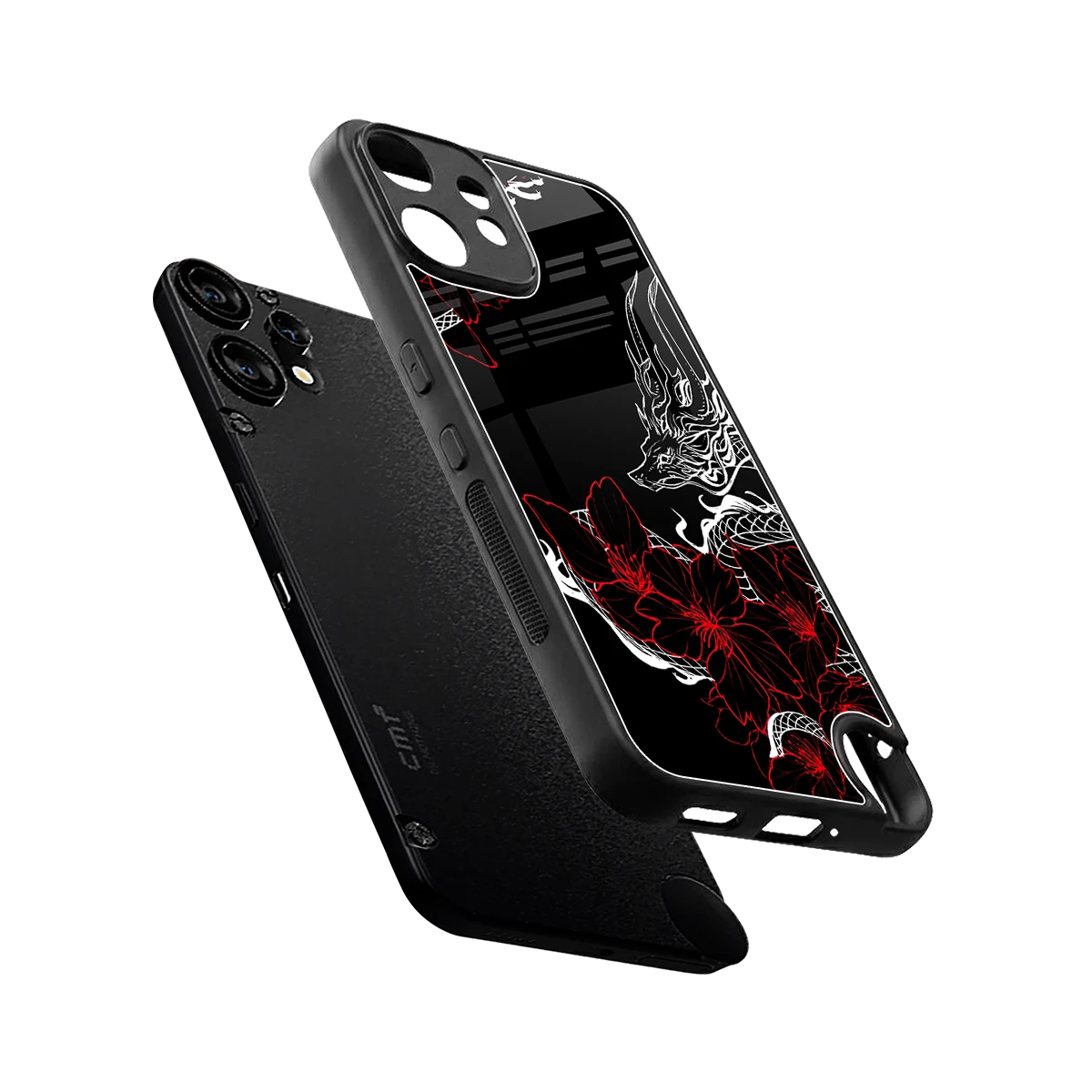 Fiery Petals sleek cmf nothing phone 2 pro cover with tempered glass back and TPU edges