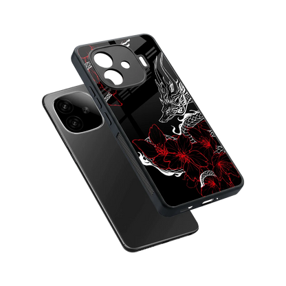 Fiery Petals sleek iqoo neo 10r 5g cover with tempered glass back and TPU edges