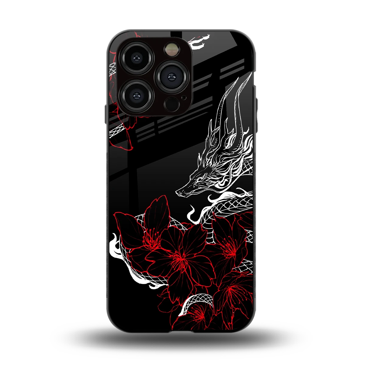 Fiery Petals back phone cover | glass case for iphone 13 pro