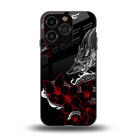 Fiery Petals back phone cover | glass case for iphone 13 pro