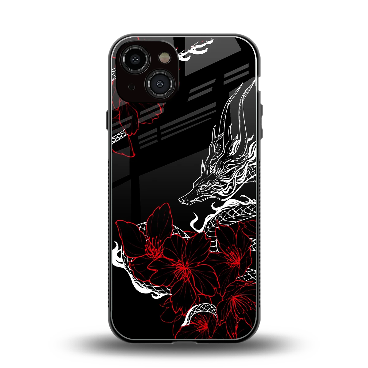 Fiery Petals back phone cover | glass case for iphone 14
