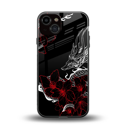 Fiery Petals back phone cover | glass case for iphone 14