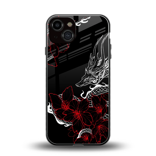 Fiery Petals back phone cover | glass case for iphone 14