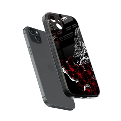 Fiery Petals sleek iphone 14 plus cover with tempered glass back and TPU edges