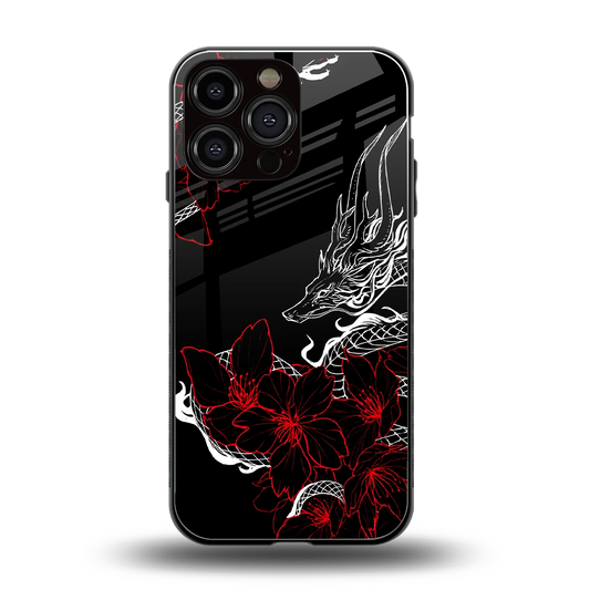 Fiery Petals back phone cover | glass case for iphone 15 pro max