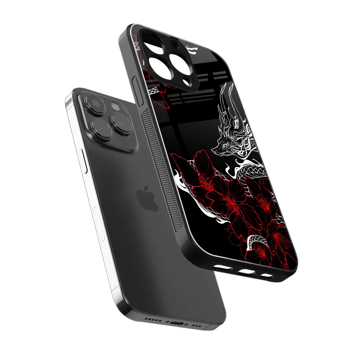 Fiery Petals sleek iphone 16 pro max cover with tempered glass back and TPU edges