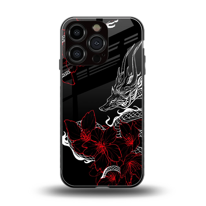 Fiery Petals back phone cover | glass case for iphone 16 pro