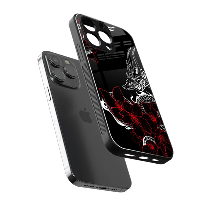 Fiery Petals sleek iphone 16 pro cover with tempered glass back and TPU edges