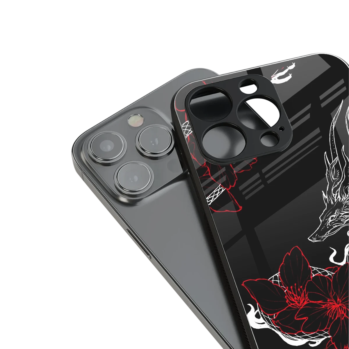 Fiery Petals stylish phone case for iphone 16 pro max | glossy glass and slim fit