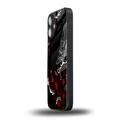 Fiery Petals iPhone 16 mobile cover | shockproof glass phone case