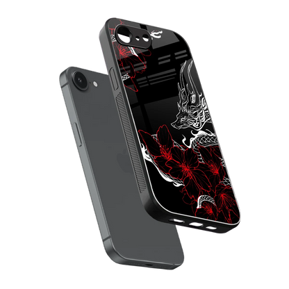 Fiery Petals sleek iphone 16e cover with tempered glass back and TPU edges