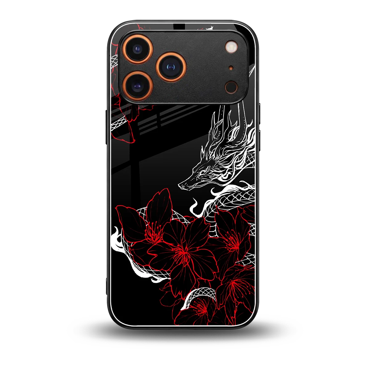 Fiery Petals back phone cover | glass case for iphone 17 pro