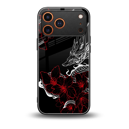 Fiery Petals back phone cover | glass case for iphone 17 pro