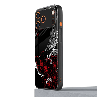 Fiery Petals iphone 17 pro mobile cover | shockproof glass phone case