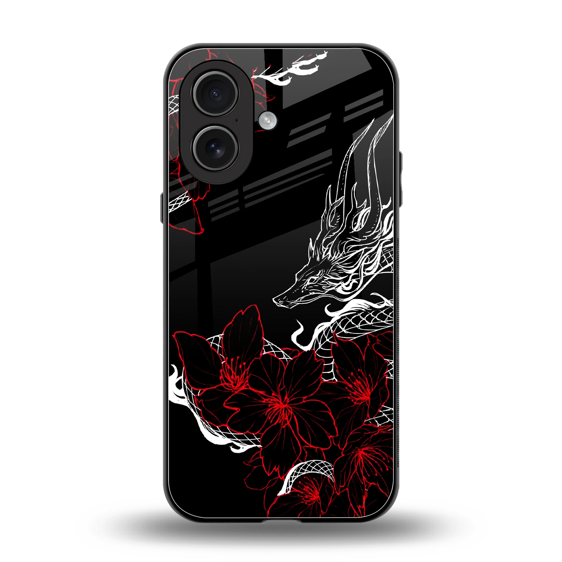 Fiery Petals back phone cover | glass case for iphone 17