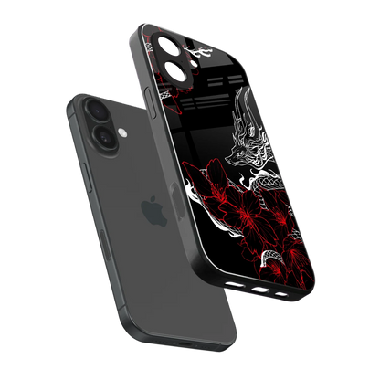 Fiery Petals sleek iphone 17 cover with tempered glass back and TPU edges