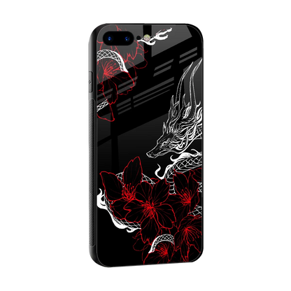 Fiery Petals sleek iphone 8 plus cover with tempered glass back and TPU edges