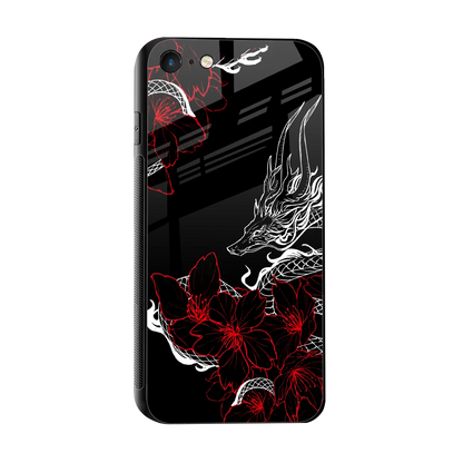 Fiery Petals sleek iphone 7 cover with tempered glass back and TPU edges