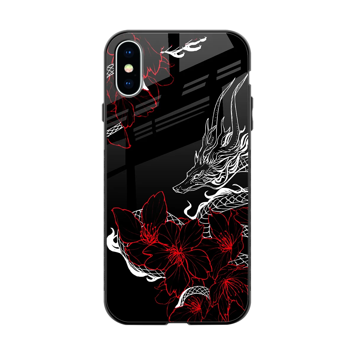 Fiery Petals back phone cover | glass case for iphone x