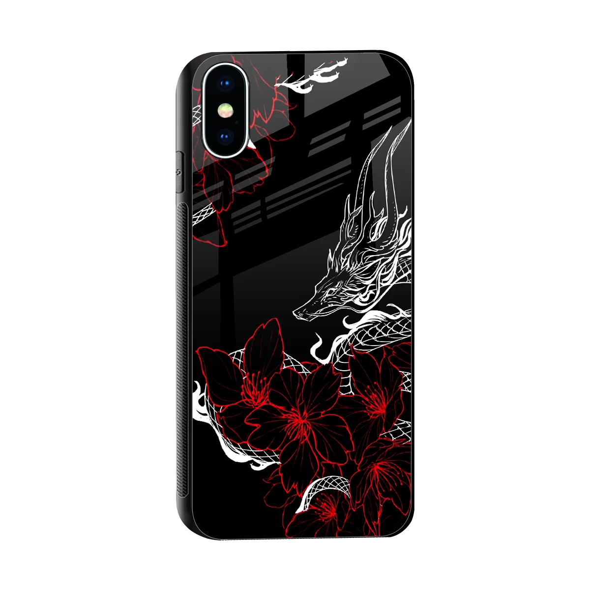 Fiery Petals sleek iphone x cover with tempered glass back and TPU edges
