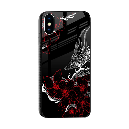 Fiery Petals sleek iphone x cover with tempered glass back and TPU edges