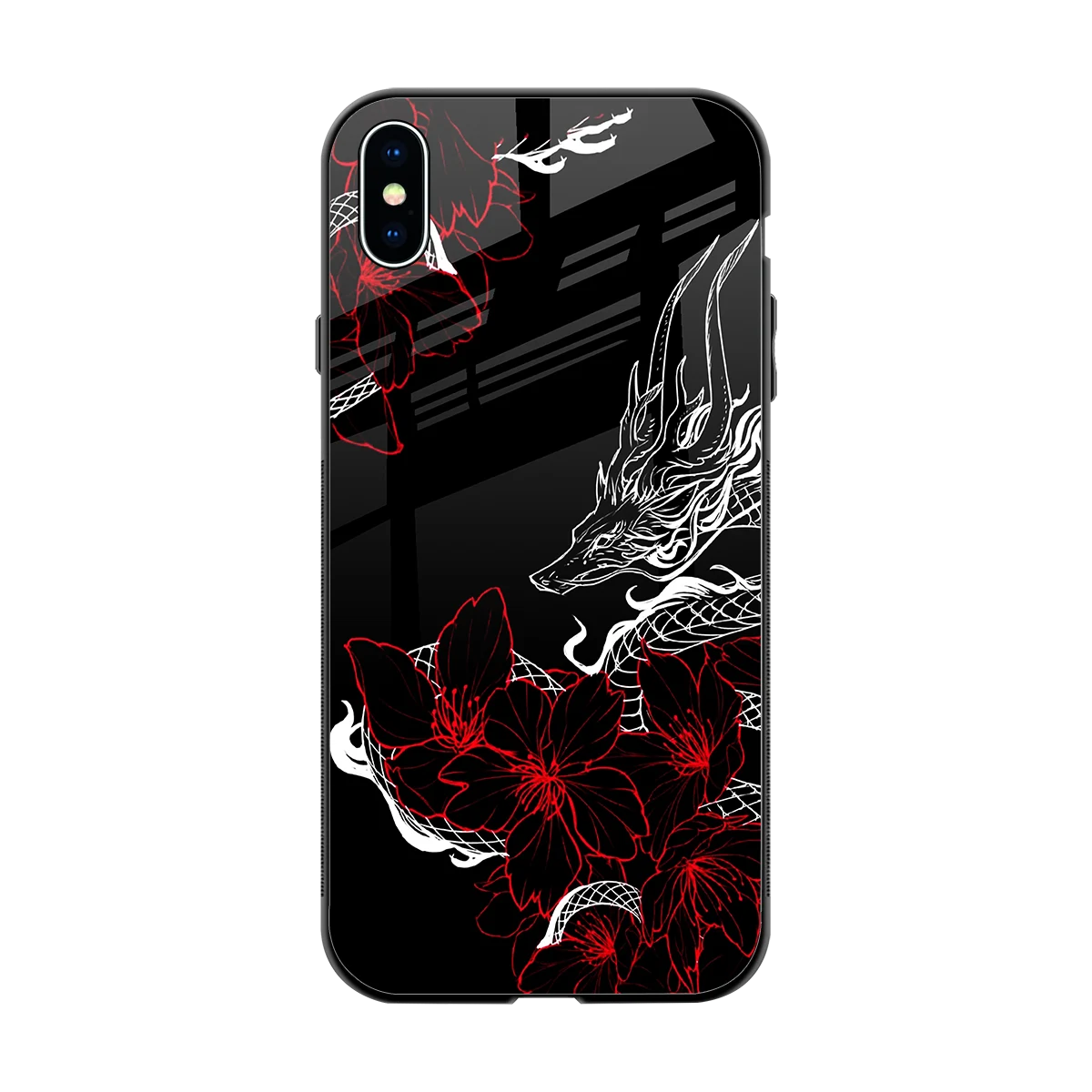 Fiery Petals back phone cover | glass case for iphone xs max
