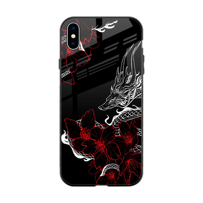 Fiery Petals back phone cover | glass case for iphone xs max