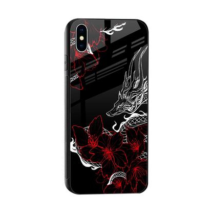 Fiery Petals sleek iphone xs max cover with tempered glass back and TPU edges