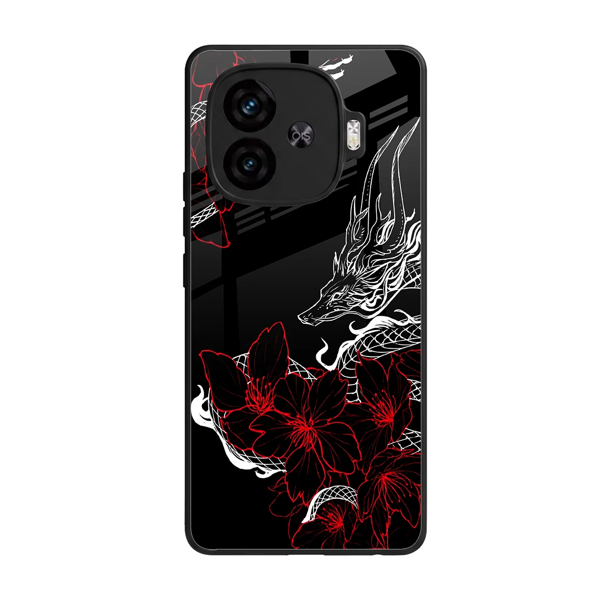 Fiery Petals back phone cover | glass case for iqoo neo 10r 5g