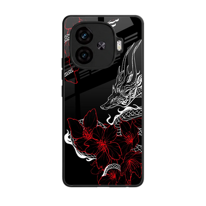 Fiery Petals back phone cover | glass case for iqoo neo 10r 5g