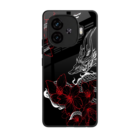Fiery Petals back phone cover | glass case for iqoo neo 10r 5g