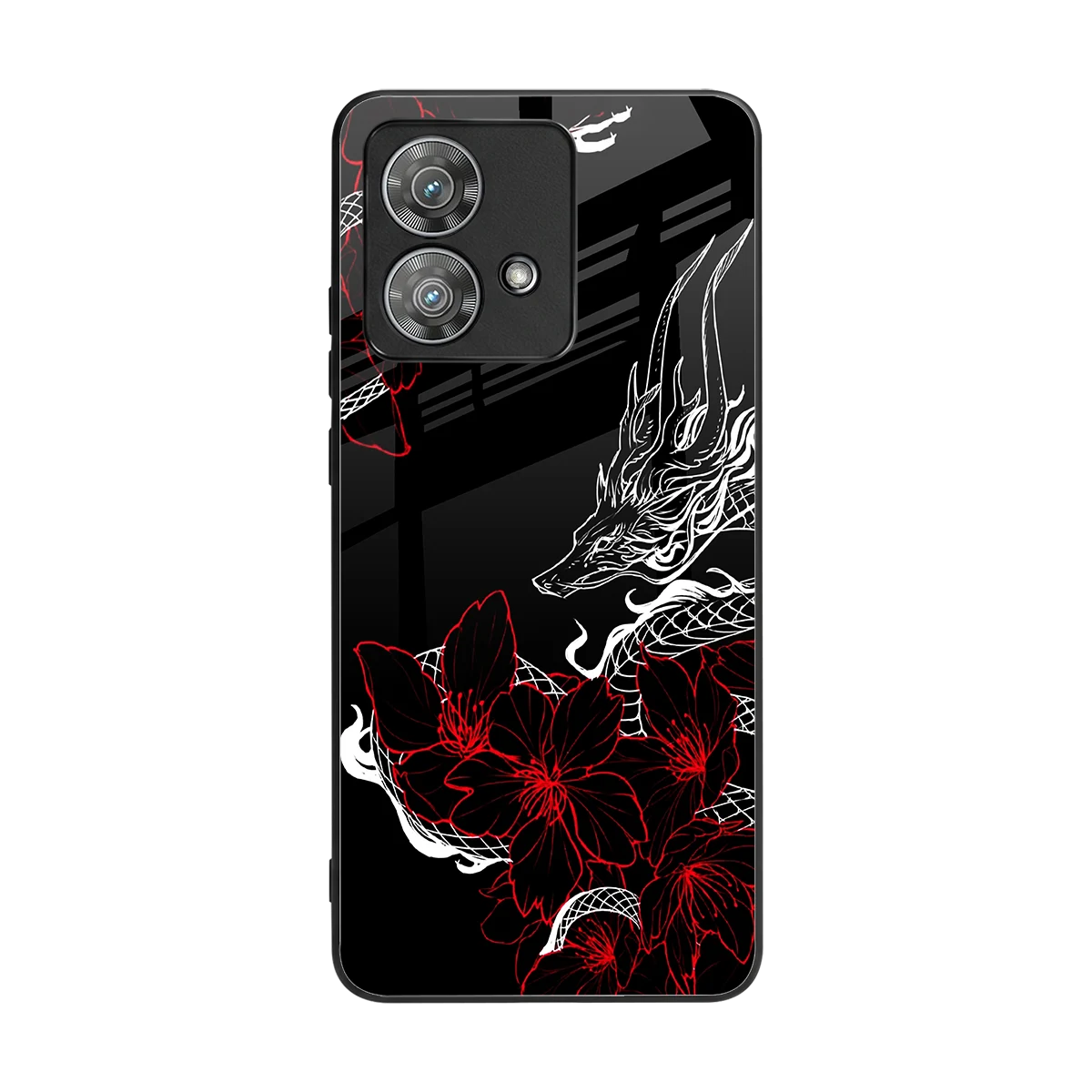 Fiery Petals back phone cover | glass case for motorola edge 40 neo 5g