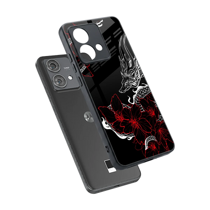 Fiery Petals sleek motorola edge 40 neo 5g cover with tempered glass back and TPU edges