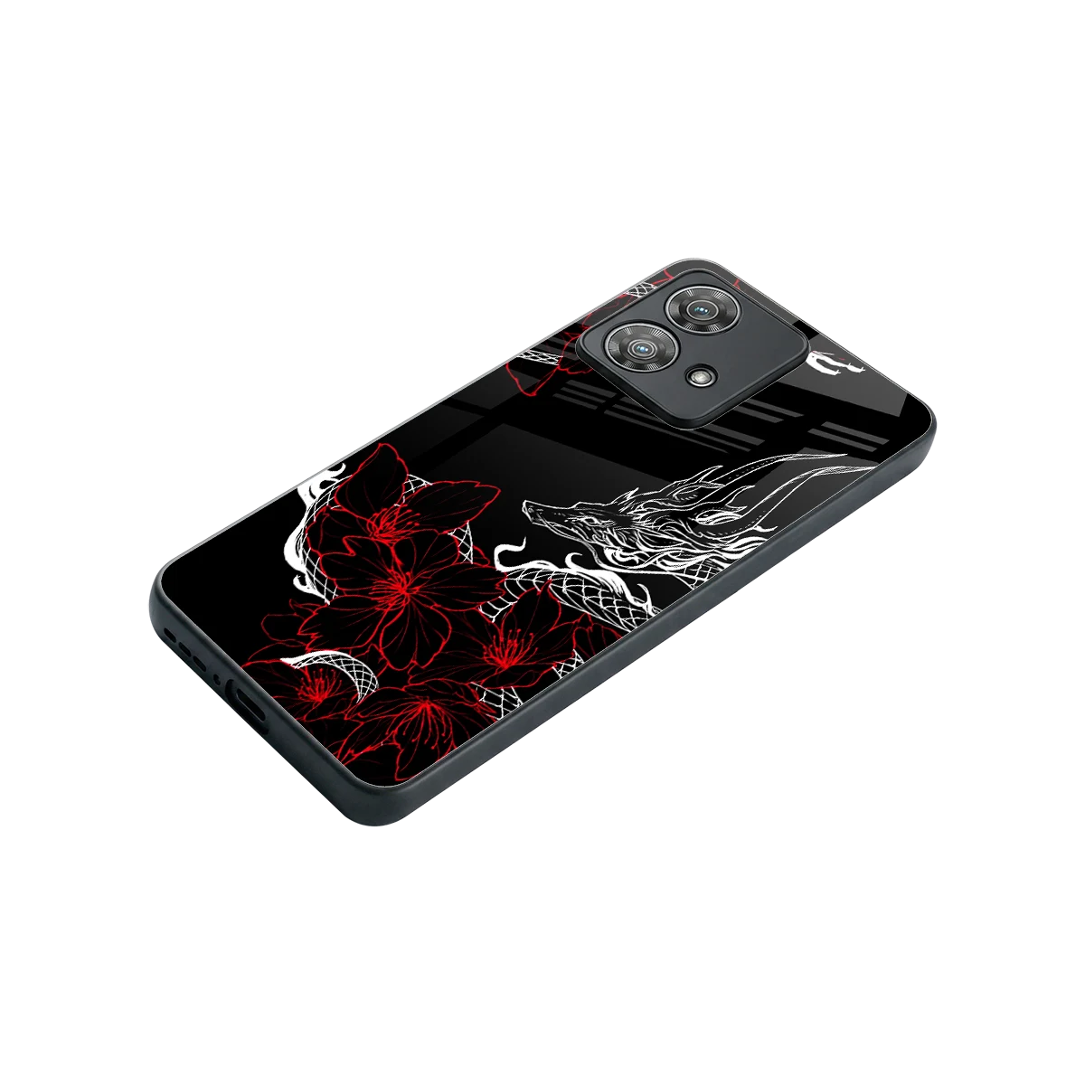 Fiery Petals stylish phone case for motorola edge 40 neo 5g | glossy glass and slim fit