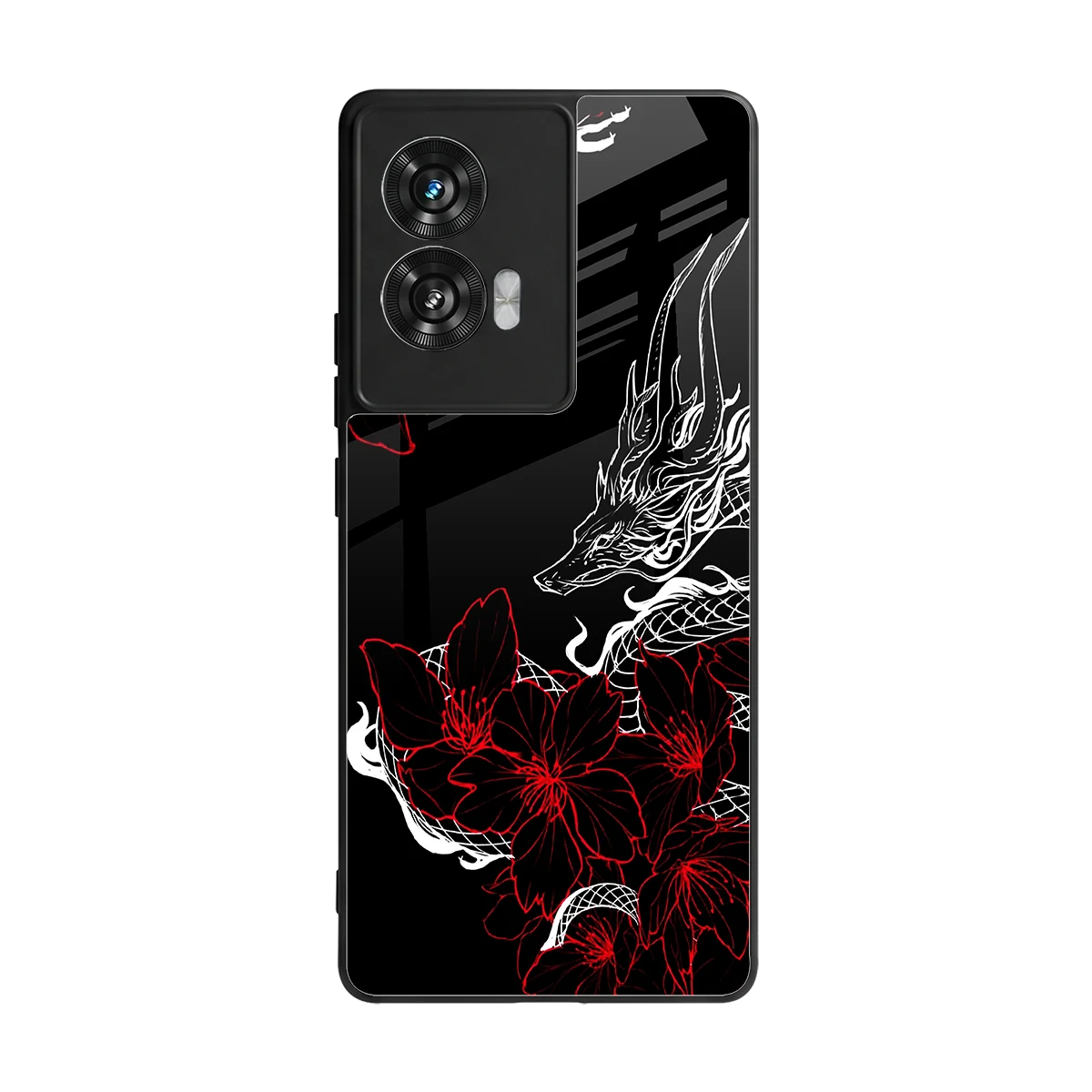 Fiery Petals back phone cover | glass case for motorola edge 50 fusion