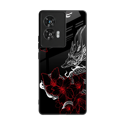 Fiery Petals back phone cover | glass case for motorola edge 50 fusion