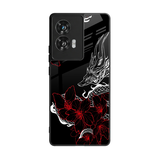 Fiery Petals back phone cover | glass case for motorola edge 50 fusion