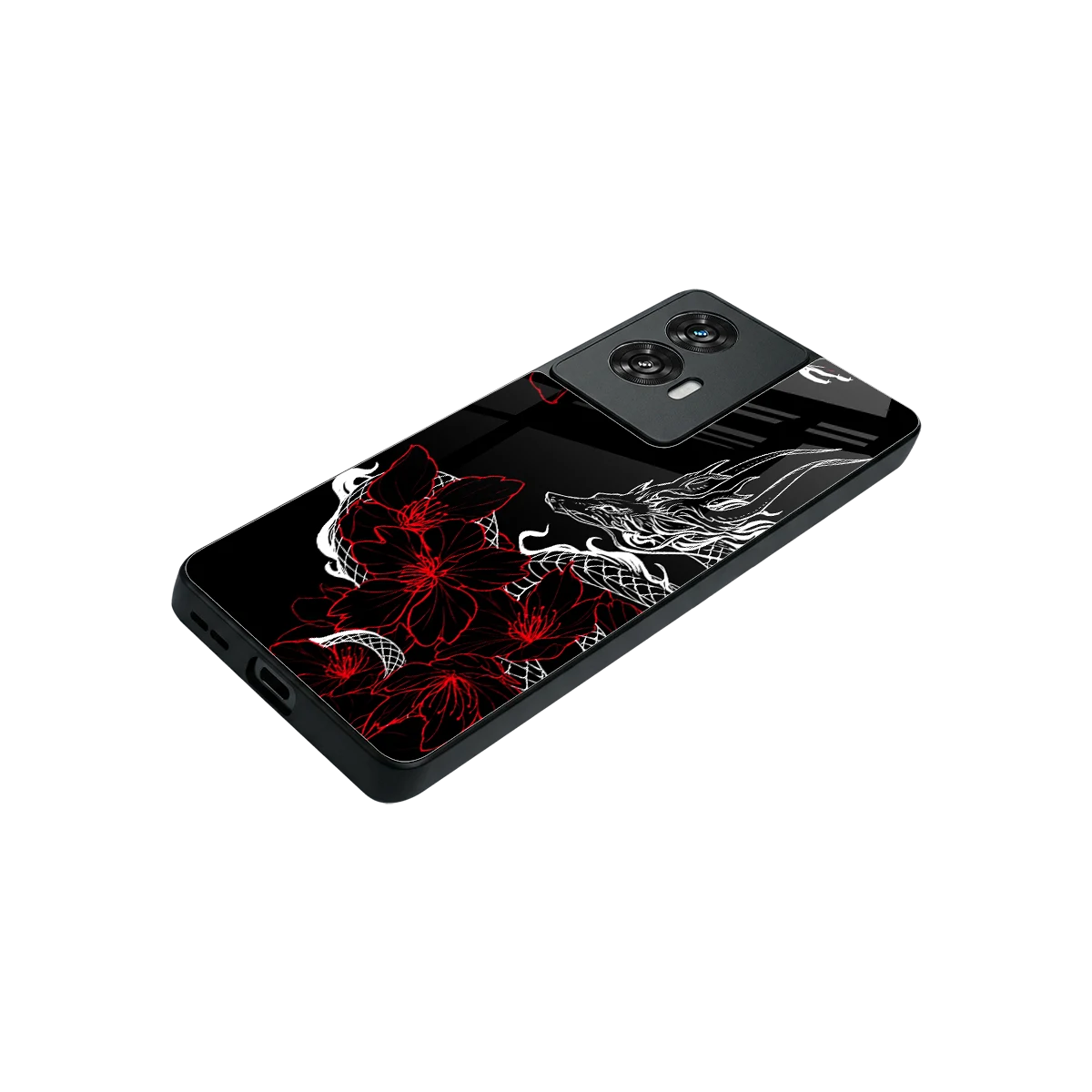 Fiery Petals stylish phone case for motorola edge 50 fusion | glossy glass and slim fit