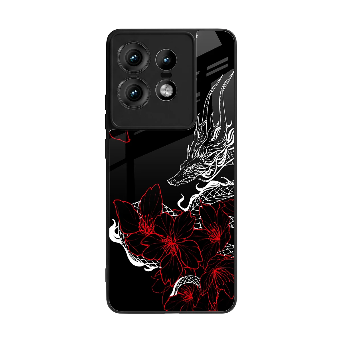 Fiery Petals back phone cover | glass case for motorola edge 50 pro