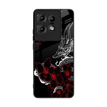 Fiery Petals back phone cover | glass case for motorola edge 50 pro