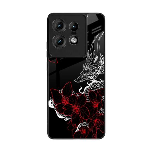 Fiery Petals back phone cover | glass case for motorola edge 50 pro