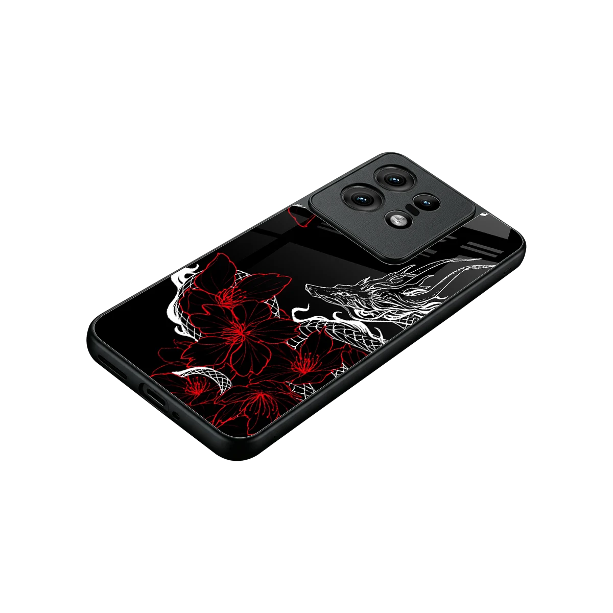 Fiery Petals stylish phone case for motorola edge 50 pro | glossy glass and slim fit
